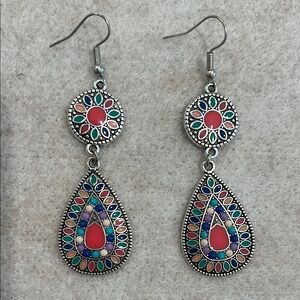 Colorful Teardrop Dangle Earrings